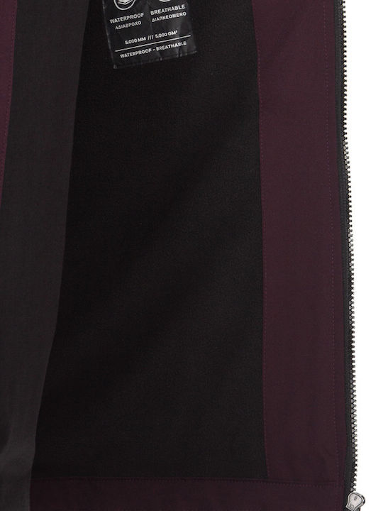 Winter Jacke Wasserdicht und Winddicht Burgundisch