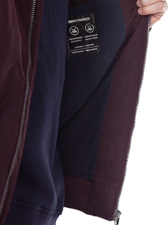 Winter Jacket Bomber Waterproof and Windproof Burgundy / Navy Blue