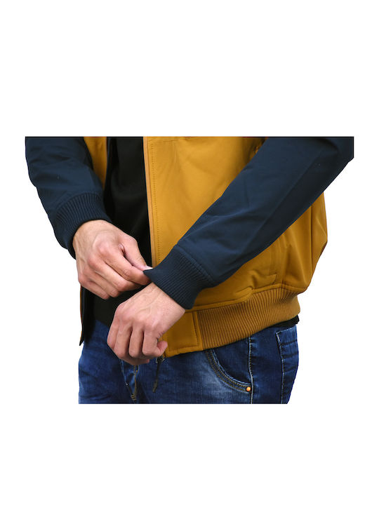 Jacket Bomber Waterproof Ochre / Navy Blue