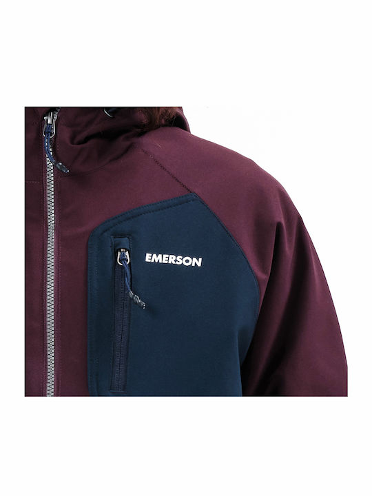 Winter Jacket Bomber Waterproof and Windproof Burgundy / Navy Blue