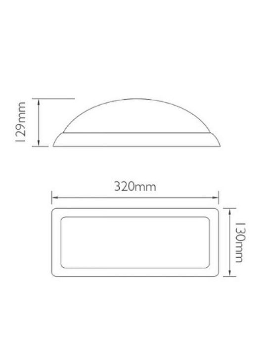 Fos me Wasserdicht Wandmontierte Deckenleuchte für den Außenbereich IP65 E27 Weiß