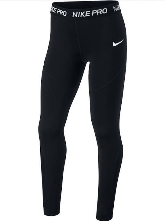Kinderleggings Sport Lang Dri-Fit Schwarz