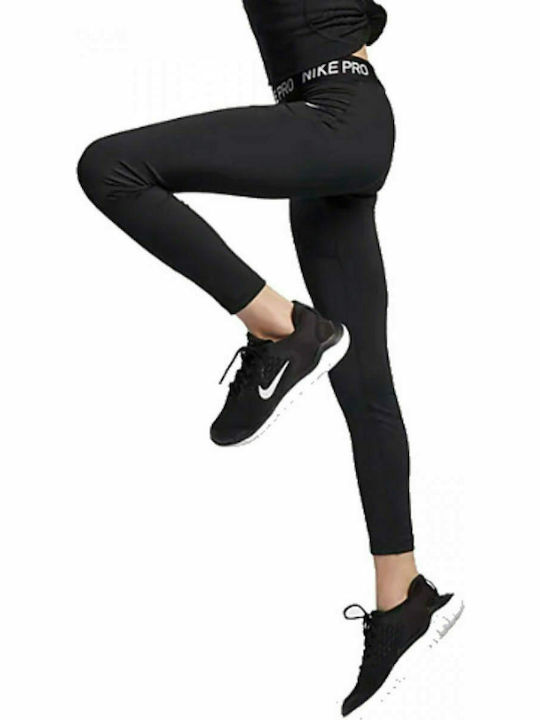 Kinderleggings Sport Lang Dri-Fit Schwarz