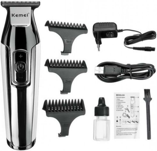 Kemei Rechargeable Hair Clipper Silver KM-5027