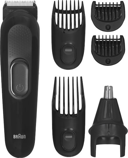 Braun Σετ Επαναφορτιζόμενης Κουρευτικής Μηχανής Μαύρο MGK3220