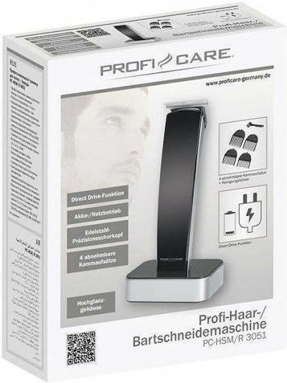 ProfiCare Επαγγελματική Επαναφορτιζόμενη Κουρευτική Μηχανή Μαύρη 229-0027