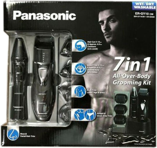 Panasonic Σετ Επαναφορτιζόμενης Κουρευτικής Μηχανής Μαύρο