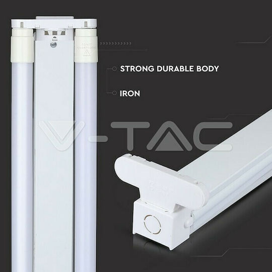 V-TAC Осветително тяло Еднократен с 2 места за LED лампи T8 150бр