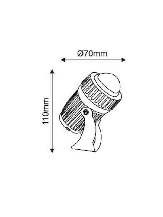 Aca Bfocus Outdoor Floor Lamp LED Projector 8W with Warm White Light IP66 Gray