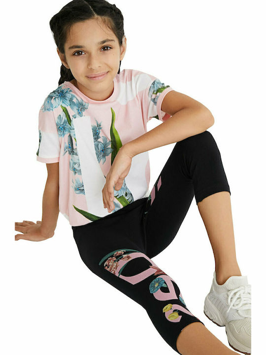 Kinder Leggings Capri Schwarz Vigo