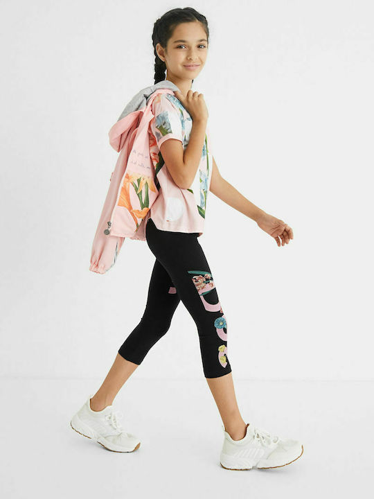 Kinder Leggings Capri Schwarz Vigo