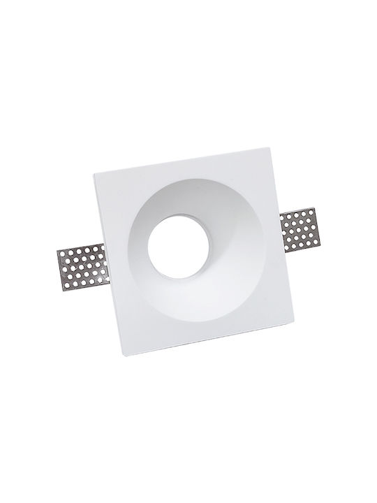 Elmark Квадрат Гипс Вграден Спот с Патрон Вграден LED Бял 12x12см. 1бр Elmark Квадрат Гипс Вграден Спот с Патрон Вграден LED Бял 12x12см. 1бр