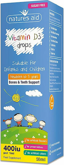 Natures Aid Vitamin D3 for kids Βιταμίνη για Ενίσχυση του Ανοσοποιητικού & την Υγεία των Οστών 400iu 50ml
