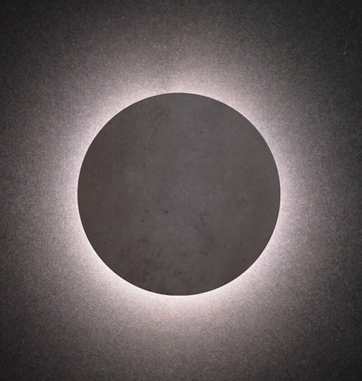Aca Eclipse Μοντέρνο Φωτιστικό Τοίχου με Ενσωματωμένο LED και Θερμό Λευκό Φως Γκρι 14εκ.