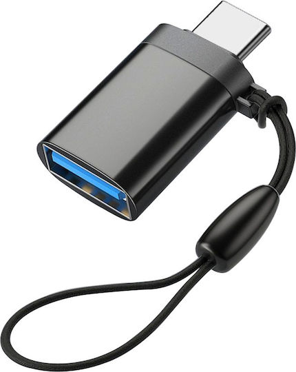Leewello Μετατροπέας USB-C male σε USB-A female Γκρι 1τμχ HD-011
