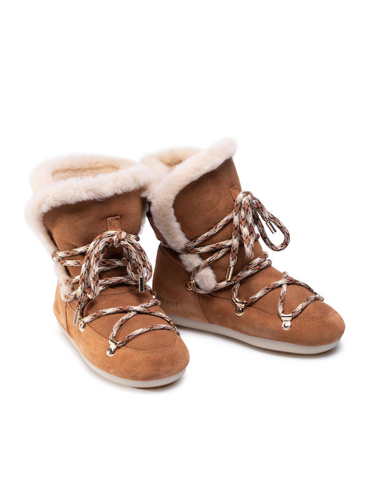 Snow Boots with Laces & Fur Side High Shearling Whisky/Off White