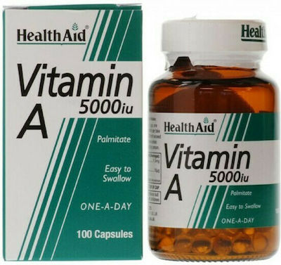 Health Aid Vitamin A Vitamin for Hair, Skin & Antioxidant 5000iu 100 caps