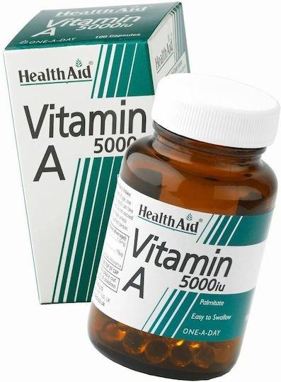 Health Aid Vitamin A Βιταμίνη για τα Μαλλιά, τo Δέρμα & Αντιοξειδωτική δράση 5000iu 100 x 1 κάψουλες