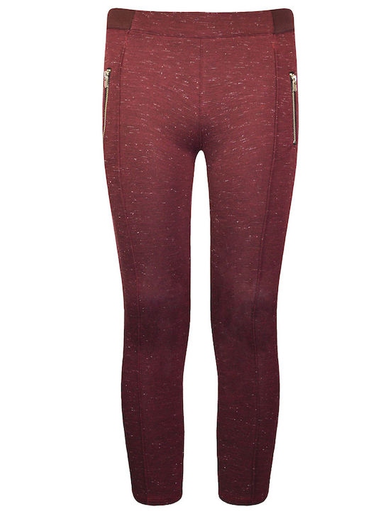 Energiers Kinder Leggings Lang Burgundisch