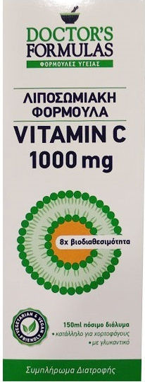 Doctor's Formulas Vitamin C Vitamin Liposomal Formula for Immune System Boost, the Skin & Antioxidant Action 1000mg 150ml