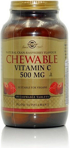Solgar Chewable Vitamin C Βιταμίνη για Ενίσχυση του Ανοσοποιητικού, τo Δέρμα & Αντιοξειδωτική δράση 500mg 90 μασώμενες ταμπλέτες