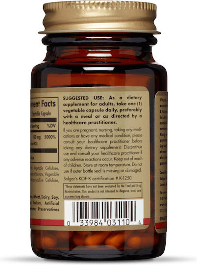 Solgar Vitamin B6 Vitamin für die Gesundheit des Nervensystems 100mg 100 veg. Kappen