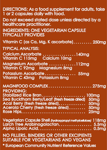 TerraNova Vitamin C Βιταμίνη για Ενίσχυση του Ανοσοποιητικού, τo Δέρμα & Αντιοξειδωτική δράση 250mg 50 φυτικές κάψουλες