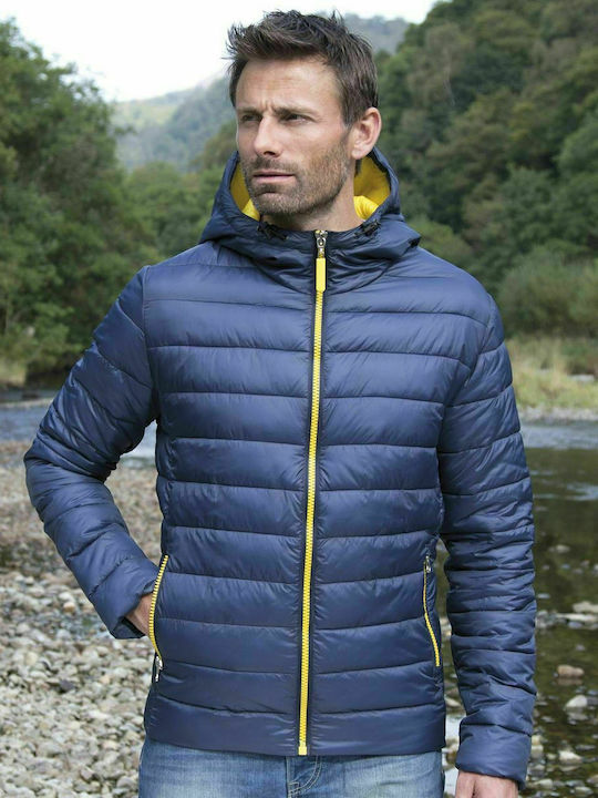 Bird Wasserdichtes Kinder Gestepptes Kurzes Jacke mit Kapuze Navy Blau