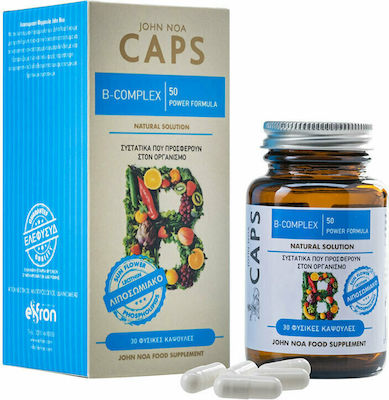 John Noa Caps B-Complex Powder Formula Βιταμίνη για Ενέργεια, τα Μαλλιά & τo Δέρμα 30 κάψουλες