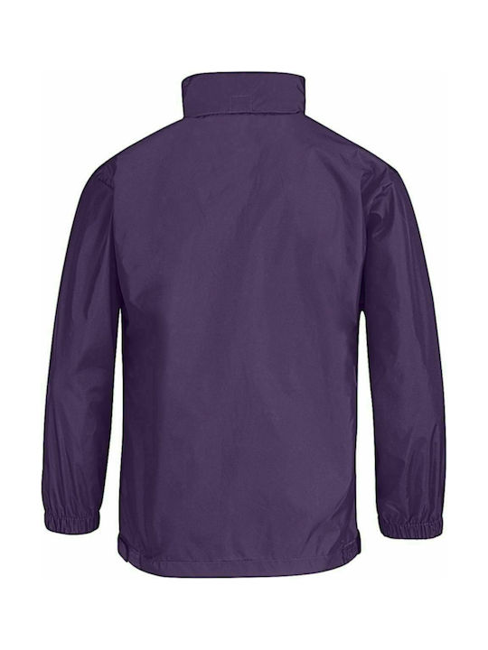 B&C Kids Sports Jacket short Windproof Purple Sirocco JK950