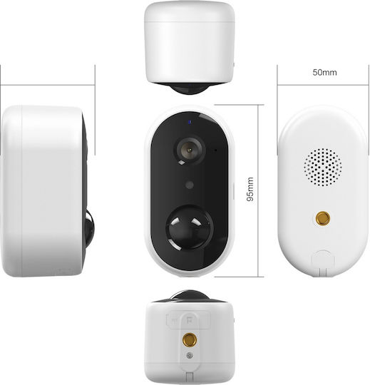 Arenti GO1 IP Κάμερα Παρακολούθησης Wi-Fi Full HD 1080p Αδιάβροχη Μπαταρίας με Αμφίδρομη Επικοινωνία
