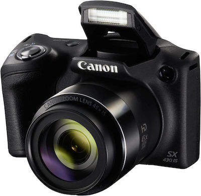 Canon PowerShot SX430 IS Compact Φωτογραφική Μηχανή 20.5MP Οπτικού Ζουμ 45x με Οθόνη 3" και Ανάλυση Video 1280 x 720 pixels Μαύρη