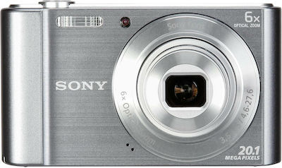 Sony W810 Kompakte Kamera 20.1MP Optischer Zoom 6x mit Bildschirmgröße 2.7" und Videoauflösung 1280 x 720 Pixel Silber