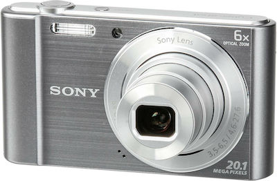 Sony W810 Kompakte Kamera 20.1MP Optischer Zoom 6x mit Bildschirmgröße 2.7" und Videoauflösung 1280 x 720 Pixel Silber