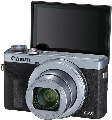 Canon PowerShot G7 X Mark III Compact Camera 20.1MP 4K UHD Optical Zoom 4.2x Battery Kit Silver