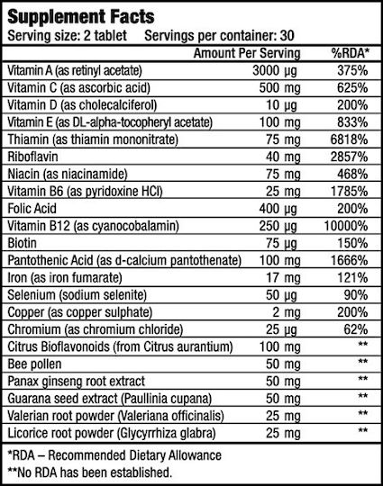 Biotech USA Vitamin B-Complex Βιταμίνη για Ενέργεια, Ενίσχυση του Ανοσοποιητικού & το Νευρικό Σύστημα 60 ταμπλέτες