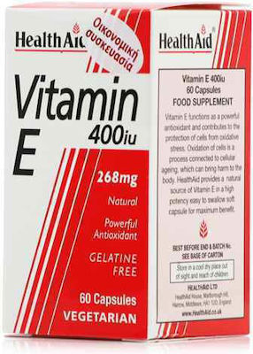 Health Aid Vitamin E Vitamin für die Haut & Antioxidans 400iu 268mg 60 veg. Kappen