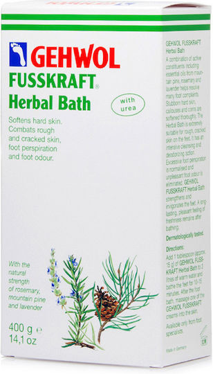 Gehwol Fusskraft Herbal Bath Salts Cleansing for Calluses, Hardening & Cracked Heels with Urea 400gr