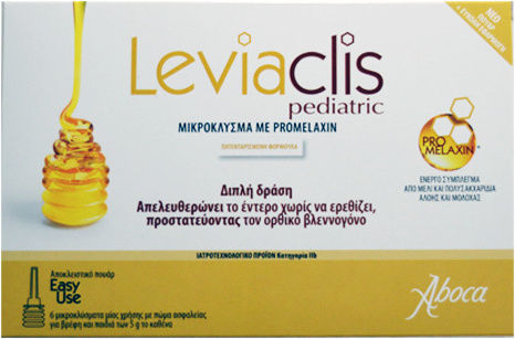 Aboca Leviaclis Pediatric Микроклизма при Запек Подходяща за Деца с Promelaxin 6 Броя