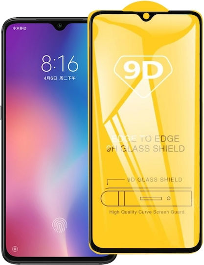 9D Vollflächig gehärtetes Glas Schwarz (Redmi Note 8 2021)