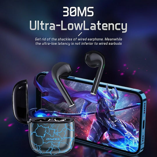Awei T28 Pro Earbud Bluetooth Handsfree Earphones with Charging Case Ice Crack Blue