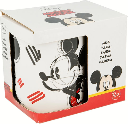 Stor Mickey Кръгла Керамична Чаша Бяла 325мл Stor Mickey Кръгла Керамична Чаша Бяла 325мл