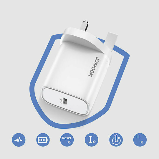 Joyroom Φορτιστής Χωρίς Καλώδιο με Θύρα USB-C 20W Power Delivery Λευκός (L-P201)