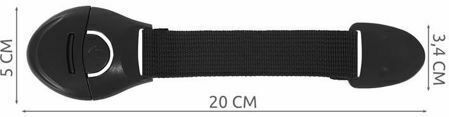 Schrank- und Schubladensicherung mit Aufkleber aus Kunststoff in Schwarz Farbe 20εκ. 10Stück