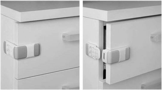 Inofix Cabinet & Drawer Lock with Sticker made of Plastic in White Color 7.6x7.6x4.1εκ. 1pcs