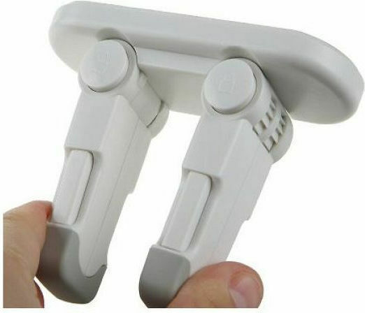Factory Door Safety Lock with Sticker made of Plastic in White Color 9.7x7.2x3εκ. 2pcs