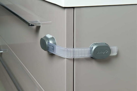 Safety 1st Ασφάλεια Ντουλαπιού & Συρταριού με Αυτοκόλλητο από Πλαστικό σε Γκρι Χρώμα
