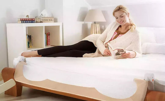 Lionelo Eva Foldable Bed Rail Guard Simple Placement made of Fabric Beige Melange 150x42cm 1pcs