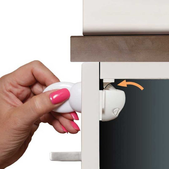Dreambaby Cabinet & Drawer Lock with Magnet made of Plastic in White Color 2pcs