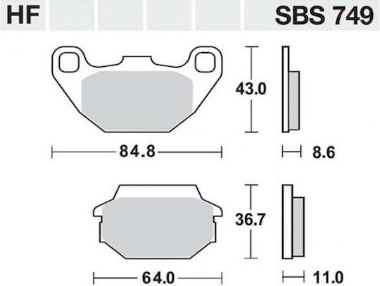 SBS Motorcycle Brake Pads Front-Rear FA305 for Sym Joyride 200